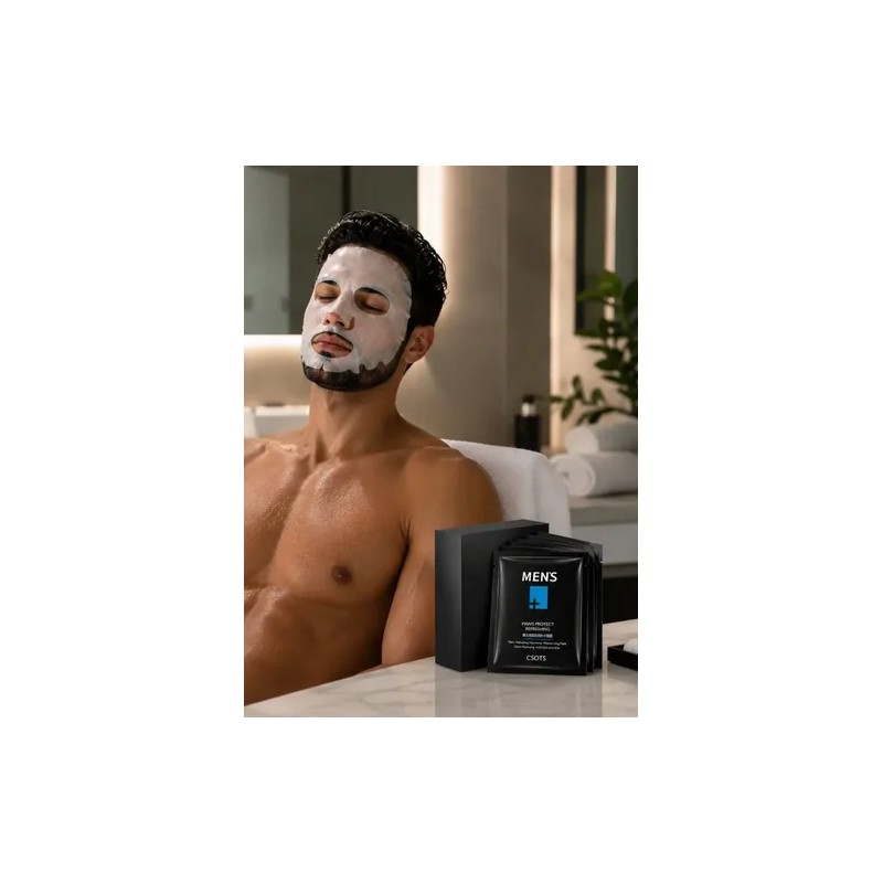 Caja De 10 Mascarillas Faciales Refrescantes Para Caballero