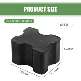 4 PCS Coil Spring Spacer Kit, Front Coil Spring Shock Absorbing Buffer Rubber Pad, 1.85“ x 1.22”Heavy-duty Rubber Coil Spring Lift Spacer, for Most Cars, SUVs, Trucks (Black)