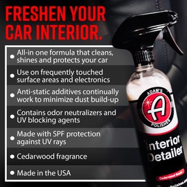 Adam's Polishes Interior Detailer Gallon (Cedarwood) - Total Car Interior Cleaner, Protectant & Dressing | All Purpose Cleaner & Leather Conditioner | Vinyl, Dashboard, Screen, Seat Cleaner & More