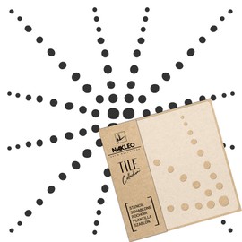 NAKLEO Tile Stencil for Painting, 33 x 33 cm, Neiva Geometric Labyrinth Lines, Modern, Plastic Reusable Floor Stencil, DIY, Wooden Furniture Wall Decoration, Terracotta