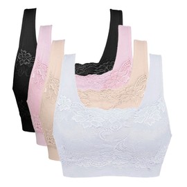Vertvie Women’s Stretch Push-Up Bra, Padded, No Underwire, Sports Bra Set for Fitness Training, Yoga, Pack of 3