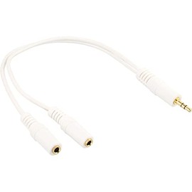 InLine® Stereo Y cable 3,5mm stereo plug to two 3,5mm stereo jacks white/golden