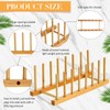 Zopeal 9 Pcs Bamboo Wooden Plate Racks Dish Rack Stand