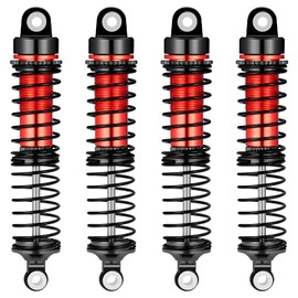 JGGZONE All Metal Shocks Front Rear Oil Shocks Absorber for Tra-xxas 1/18 LaTrax Teton Desert Prerunner Shock Absorber Damper Set 1/18 RC Upgrades Parts Replace Parts 7660 7665(4-Pack) (Red)