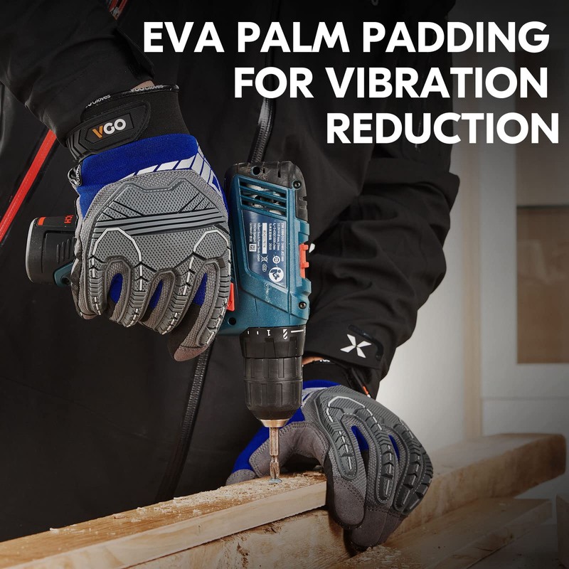 Vgo... 1 Pair of High Mechanical Work Gloves, for Heavy