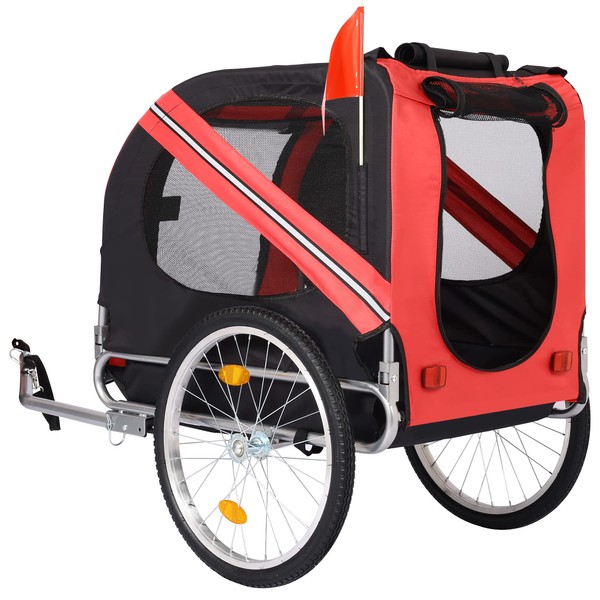 SPOFLYINN Bike Dog Trailer Folding Cart Frame with 3 Entrances