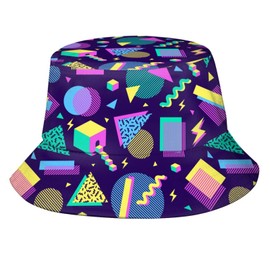 Retro 80s 90s Bucket Hat Cute Fisherman Hat Fox Bucket Hats Sun Hat for Fishing Hiking Camping