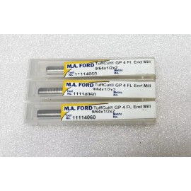 M.A. FORD Lot of 2 - M.A. FORD 11114060 Tuffcut Gp 4 Flute Carbide Endmill, 9/64