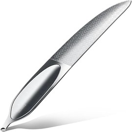Archivo de uñas del pie para uñas de los pies gruesas, 4.9-pulgadas de doble cara de acero inoxidable de acero inoxidable de la uña de Metal de la Lim