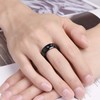 8mm Mens Balck and Blue Carbon Fiber Tungsten Rings Blue