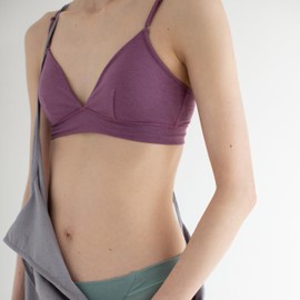 Organic Cotton & Silk Bralette, No Underwire, Sensitive Skin, Made in Japan