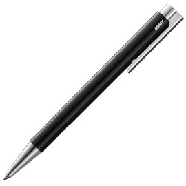 LAMY logo M+ 204 Ballpoint Pen, Made of Unbreakable Plastic in Black with Chrome-Plated Tip and Pusher, Includes LAMY M 16 Large Refill, Line Width M, Blue Ink