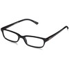 Foster Grant Men's Eli Rectangular Reading Glasses, Black/Transparent, 51 mm,