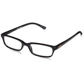 Foster Grant Men's Eli Rectangular Reading Glasses, Black/Transparent, 51 mm, 1.50