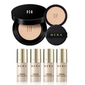 Hera Black Cushion Foundation 21N1 (Main Product + Refill) + Signia Core Lifting Serum 10ml x 4 / 헤라 블랙 쿠션 파운데이션 21N1 (본품+리필) + 시그니아 코어 리프팅 세럼 10ml 4개