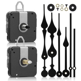 2 Pieces 12888 Clock Movement for Wall Clock Mechanism Replacement, with 3 Pairs of Clock Hands,Shaft Length 17mm(43/64 inch) & 23.5mm(15/16inch)