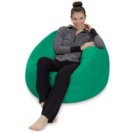 Sofa Sack - Plush, Ultra Soft Bean Bag Chair - Memory Foam Bean Bag Chair with Microsuede Cover - Stuffed Foam Filled Furniture and Accessories for Dorm Room - Aqua Marine 3'
