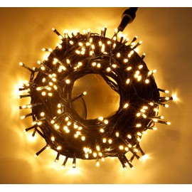 kemooie Christmas Decorative Mini Lights, 300 LED 99ft Green Wire Fairy String Lights Plug in, 8 Lighting Modes, for Indoor Outdoor Xmas Tree Wedding Party Decoration Warm White