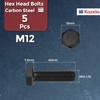 Kozelo 5 Pcs Hex Head Screws Bolts - [M12-1.75x40] Carbon
