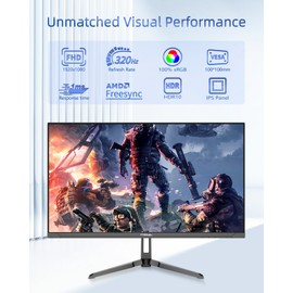 FYHXele 24.5 Inch Gaming Monitor 320Hz, FHD 1920x1080 Computer Monitor, 1ms Frameless, 100% sRGB, LED Background Light, Freesync Eye Care 2×Display Port, 2×HDMI
