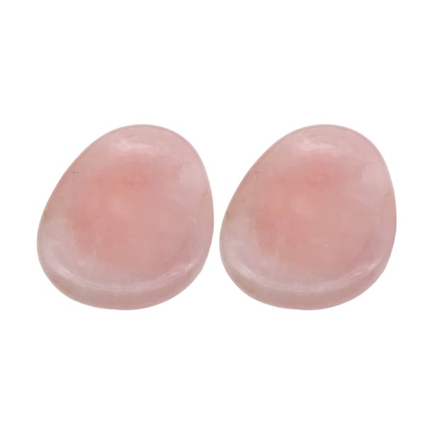 EDEN'S CALL 2pcs Polished Thumb Worry Stones Natural Teardrop Crystal Palm Stones for Anxiety, Stress Relief, Rose Quartz