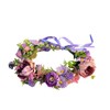 Elandy Boho Flower Headband with Adjustable Ribbon Headpiece Floral Crown