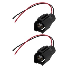 eMagTech 2 Pieces 2-Pin Radiator Fan Switch Connector Car Radiator Fan Plug with Cable Compatible with Ford Sierra Focus Escort Zetec RS Turbo WPT-433