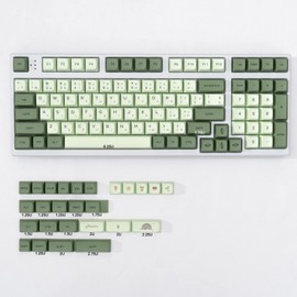 mintcaps PBT Japanese Keycaps Matcha Green XDA Profile Cute Keycaps Set 124 Keys Custom Dye-Sub Keyboard Keycaps for Cherry Gateron MX Switches Mechanical Keyboards