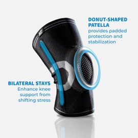 LP 170XT Compression Knee Sleeve with Silicone Pad & Bilateral Stays – Breathable Knee Support for Enhanced Sports Performance in Running, Basketball, Soccer, Tennis, Gym Workouts, Hiking – Optimal Joint Stability for Active Athletes (Black, Extra Large,1pcs)