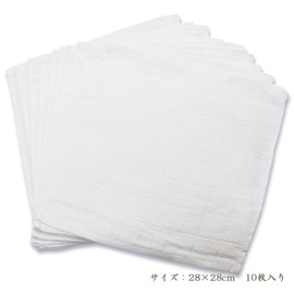 Grid Pattern Hand Towels, For Commercial Use, 10 Pieces, 100% Cotton, 11.0 x 11.0 inches (28 x 28 cm).
