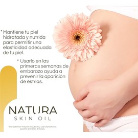 Natura Skin Oil 150ml. Aceite Corporal, Disminuye Estrías y Cicatrices, Ideal para Uso durante el Embarazo, Hidrata Profundamente la Piel Seca, No es 