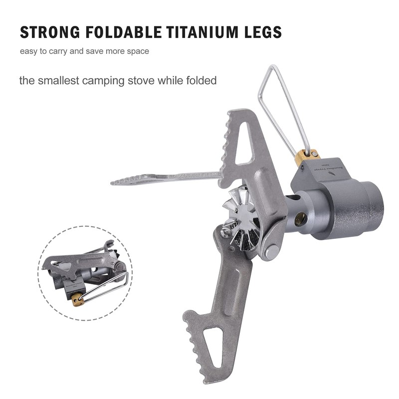 Boundless Voyage Titanium Mini Gas Burner Ultralight Furnace Camping Stove