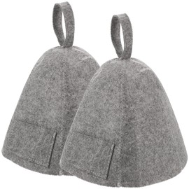 Healvian Russian Sauna Cap Pack of 2 Sauna Hat Wool Felt Hats Shower Cap Bathhouse Head Protection for Men and Women Grey Sauna Hat Felt