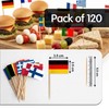 120Pcs EU Countries Flag Cocktail Picks - Bamboo Toothpicks for