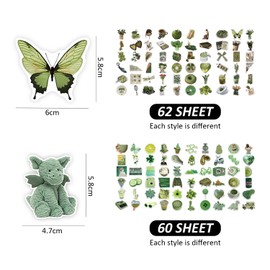 CYNOSURETECH 122 Pieces Of Retro Green Stickers, Olive Green Graffiti Stickers, Waterproof Stickers, Diy Decorative Stickers, Suitable For Scrapbooks, Bicycles, Skateboards, Laptops