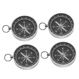 WHAMVOX 4pcs Portable Keychain Compass Compact Aluminum Alloy Navigation Pendant for Outdoor Activities Hiking Camping and Travel Durable Survival Gear