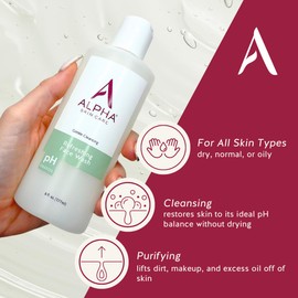 Alpha Skin Care Refreshing Face Wash | Anti-Aging Formula | Citric Alpha Hydroxy Acid (AHA) | Gently Cleanses, Purifies, Tones & Restores Ideal PH | For All Skin Types | 6 Fl Oz (3 Pack)
