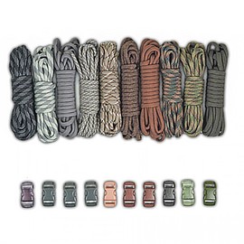 Paracord Planet Survival and Emergency Paracord Bracelet Kits (Cobra Braid Instructions Included) Unique Kits Ranging from 30 to 200 Feet in Total Length of Cord (Grays)