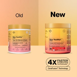 SETU Skin: Youthful with 8g Marine Collagen + Ceramosides™ for 4X Faster Hydration | Collagen Powder for Women & Men | (30 Servings)