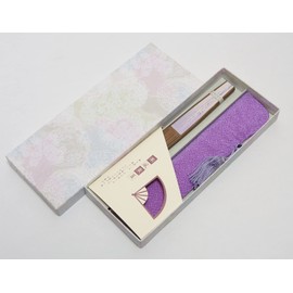 Hasegawa Women's Kyo Fan, Fan Bag Included, Gift Box Included, Wisteria