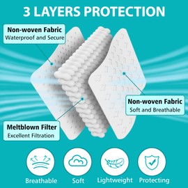 ZTANPS 100 PCS Disposable Face Masks, Black Disposable Masks, 3 Ply Protection Face Masks