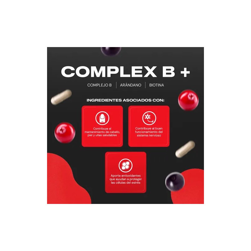 Complejo B Vitaminas B1 B2 B3 B5 B12 60 Caps