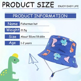 Sonnenhut baby, Fischerhut kinder, uv hut kinder, Sonnenschutz Sommer Bucket Hat mit Verstellbarem Kinnriemen, Strandhut für Mädchen, Junge（Blau）