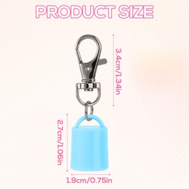 Gosknor Pack of 4 Lip Balm Key Ring Caps for Summer Fridays, 0.5 oz, Creative Lip Gloss Holder, Key Fob, Practical Portable Lip Gloss Replacement Caps, lightblue, M