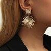 Inateannal Punk Sunburst Dangle Earrings Gold Large Sun Earrings Big