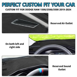 OXANEVN Dash Cover Mat for 2022-2024 2025 Jeep Compass Dashboard Cover Mat Dash Carpet Protector Custom Fit Center Console Cover Sunshade Protector Compass Accessories Pad No Glare (Black)