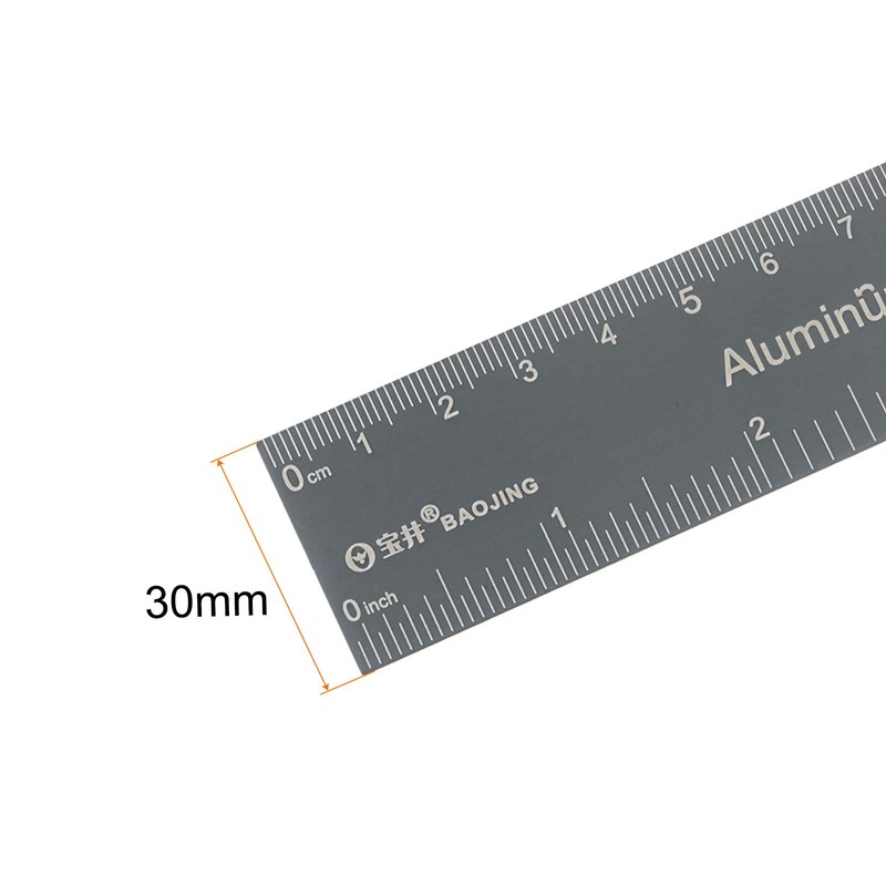 sourcing map Straight Ruler 6 Inch Metric English System Aluminum