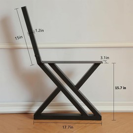 BOTAOYIYI Bench Legs 16 Inch Triangle Metal Chair Base Legs with Backrest Bracket Set of 2 DIY Project Suit for Butcher Block countertop, Wood Slab Bench Outdoor, Indoor (J)