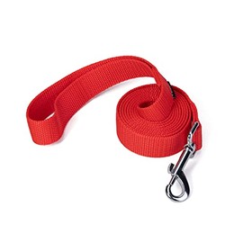 Siumouhoi Strong Durable Nylon Dog Training Leash, 1 Inch Wide Traction Rope, 6 ft 10ft 15ft Long, for Small and Medium Dog (6 Feet, Red)