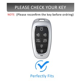 Leather Key Fob Cover with Keychain Compatible with 2024 2023 2022 Hyundai Sonata,Nexo,Tucson (Brown)